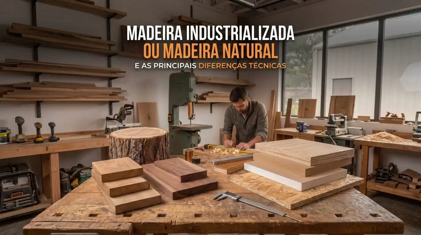 madeira industrializada ou madeira natural
